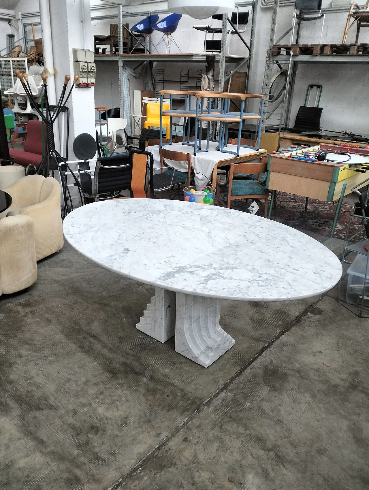 Samo Carrara marble dining table by Carlo Scarpa for Simon, 80s 10
