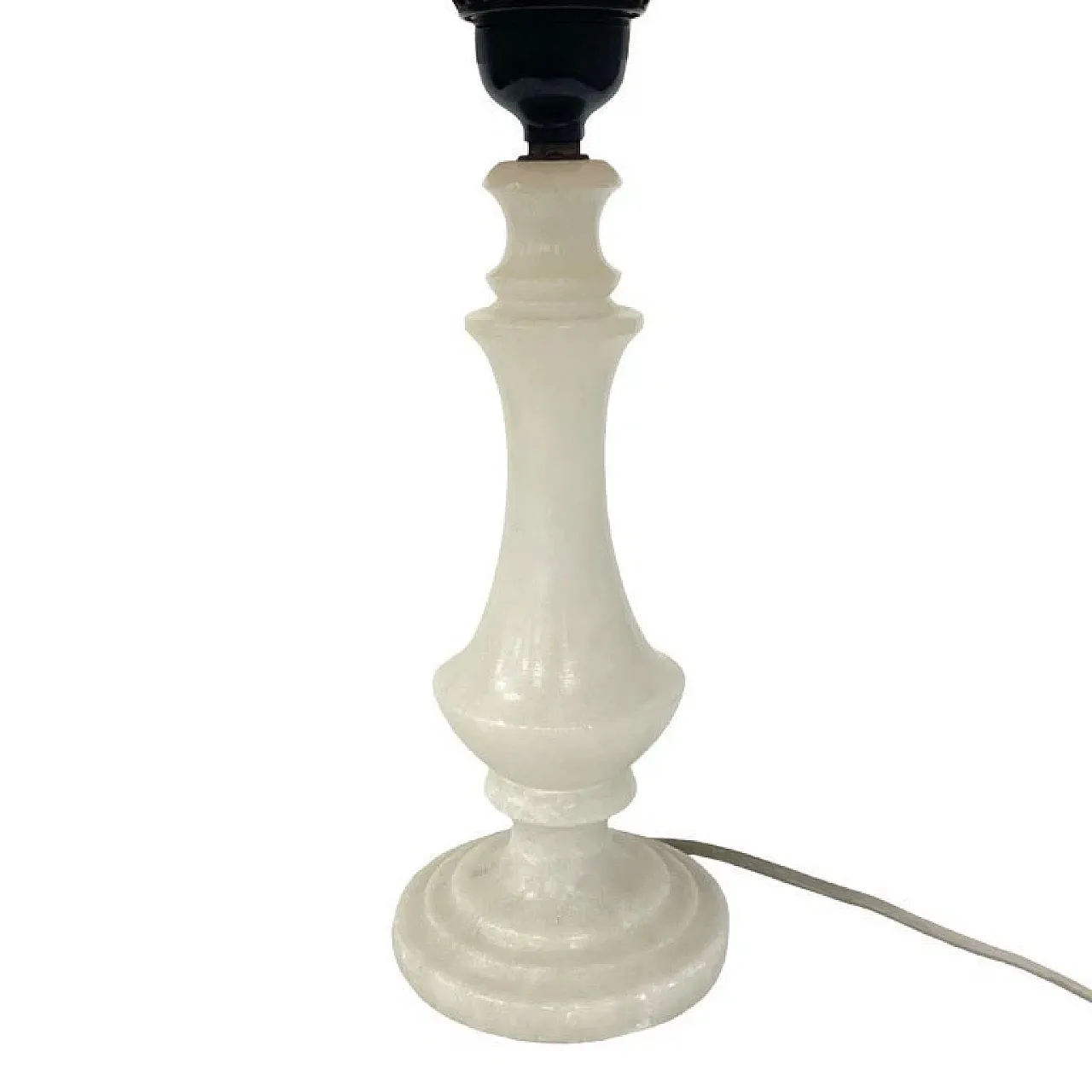 Alabaster/onyx table lamp, hand-sewn shade, 1960s 4