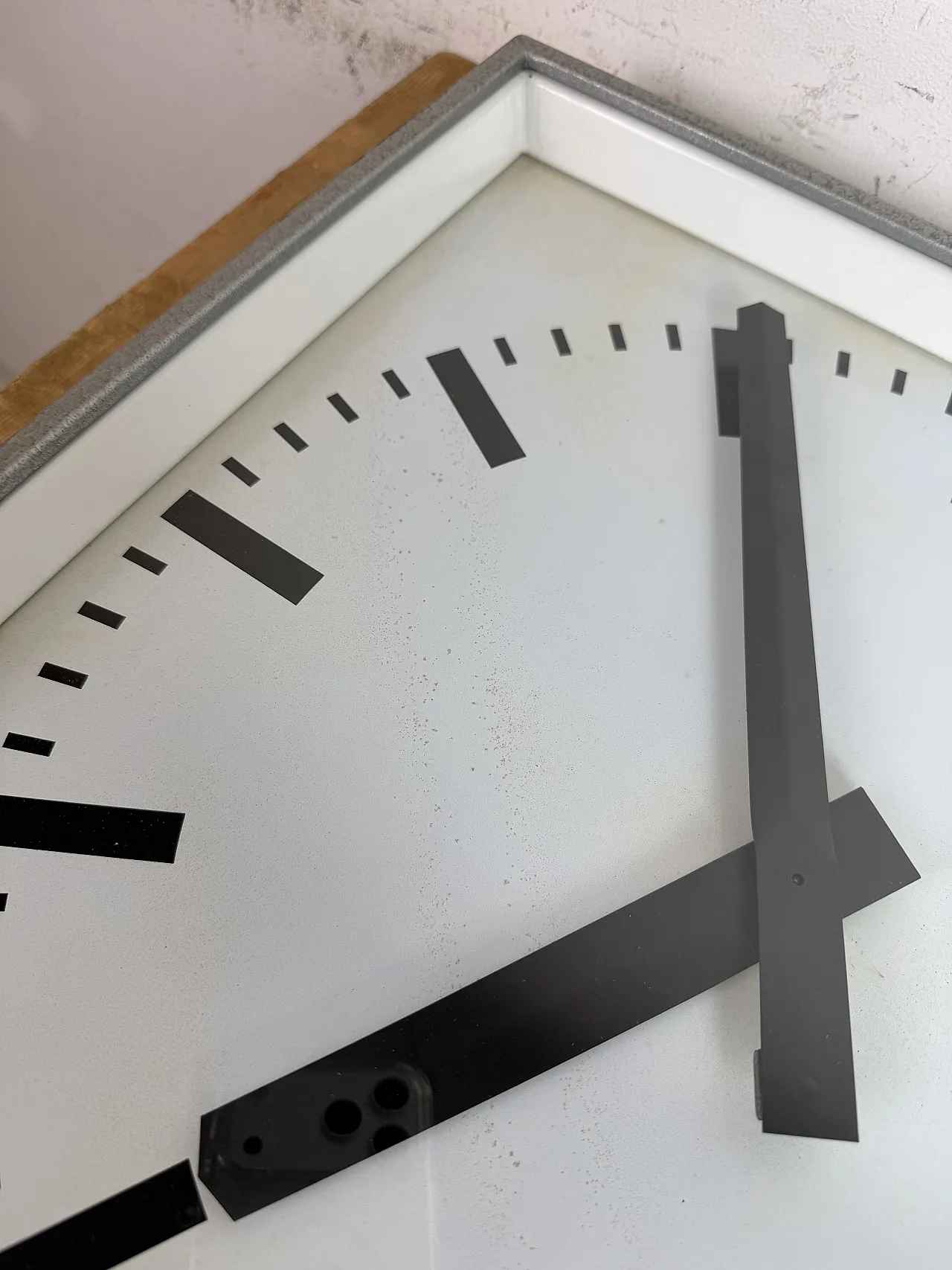 Large Grey Square Wall Clock from Pragotron, 1970s 14