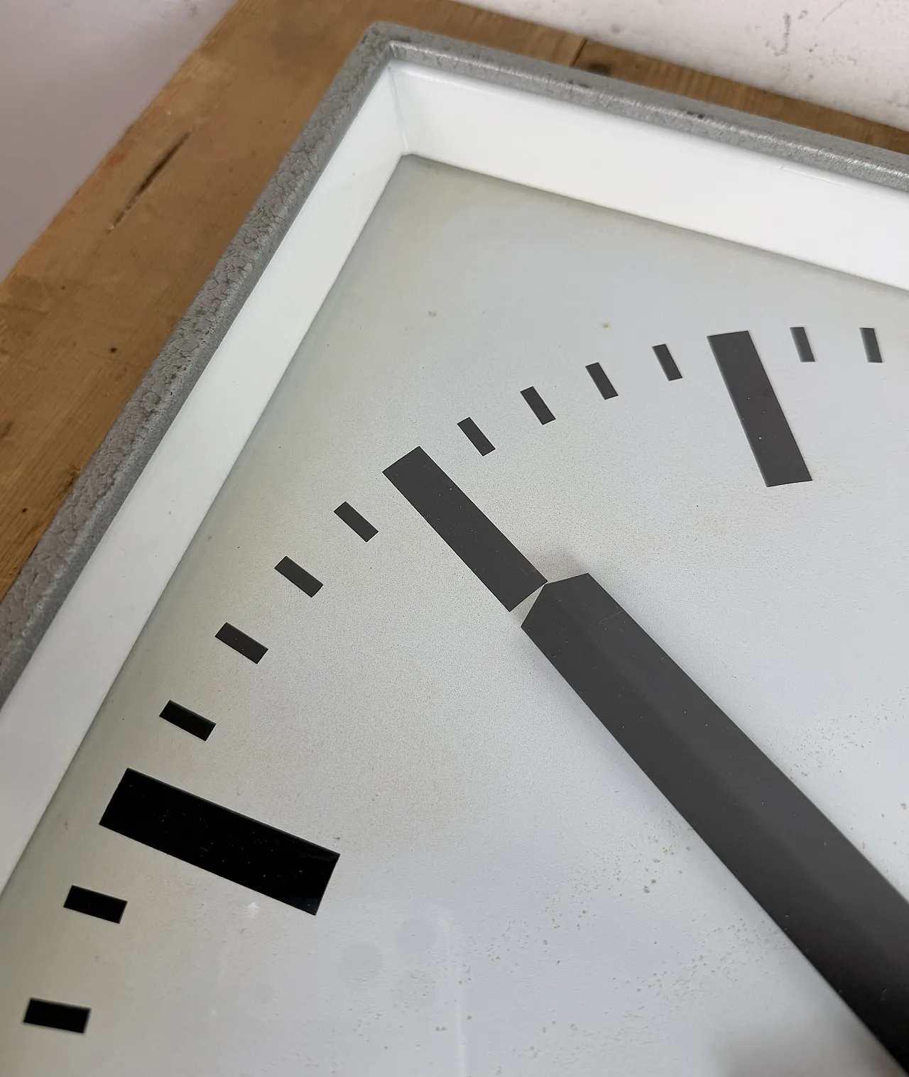 Large Grey Square Wall Clock from Pragotron, 1970s 15