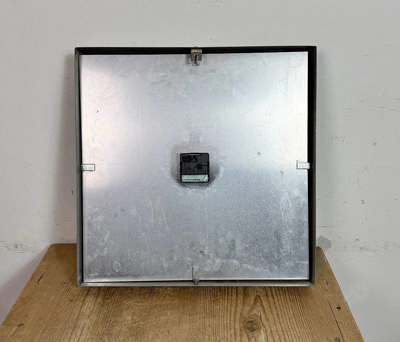 Large Grey Square Wall Clock from Pragotron, 1970s 19