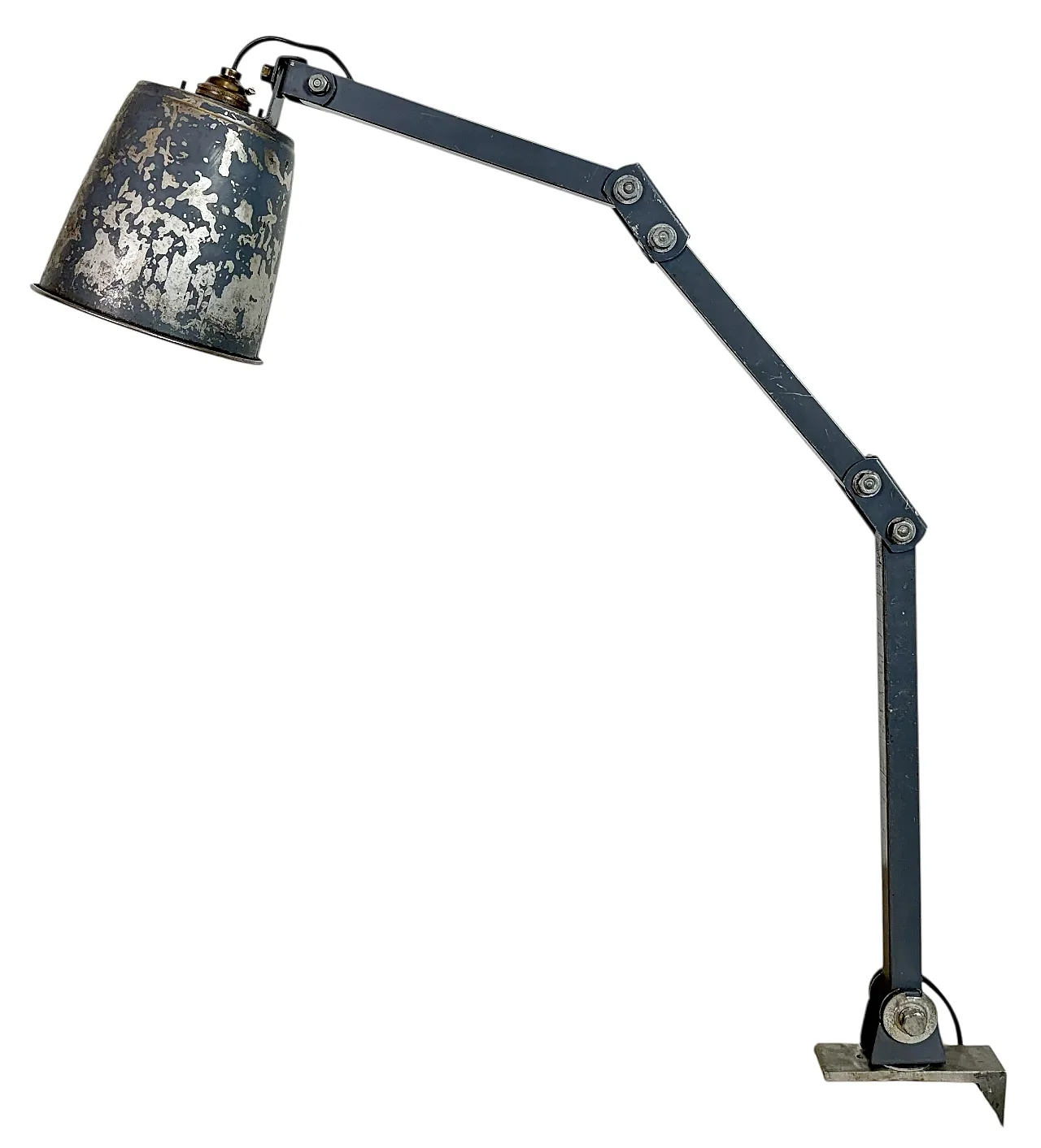 Industrial Grey Adjustable Table Lamp from Memlite, 1960s 1