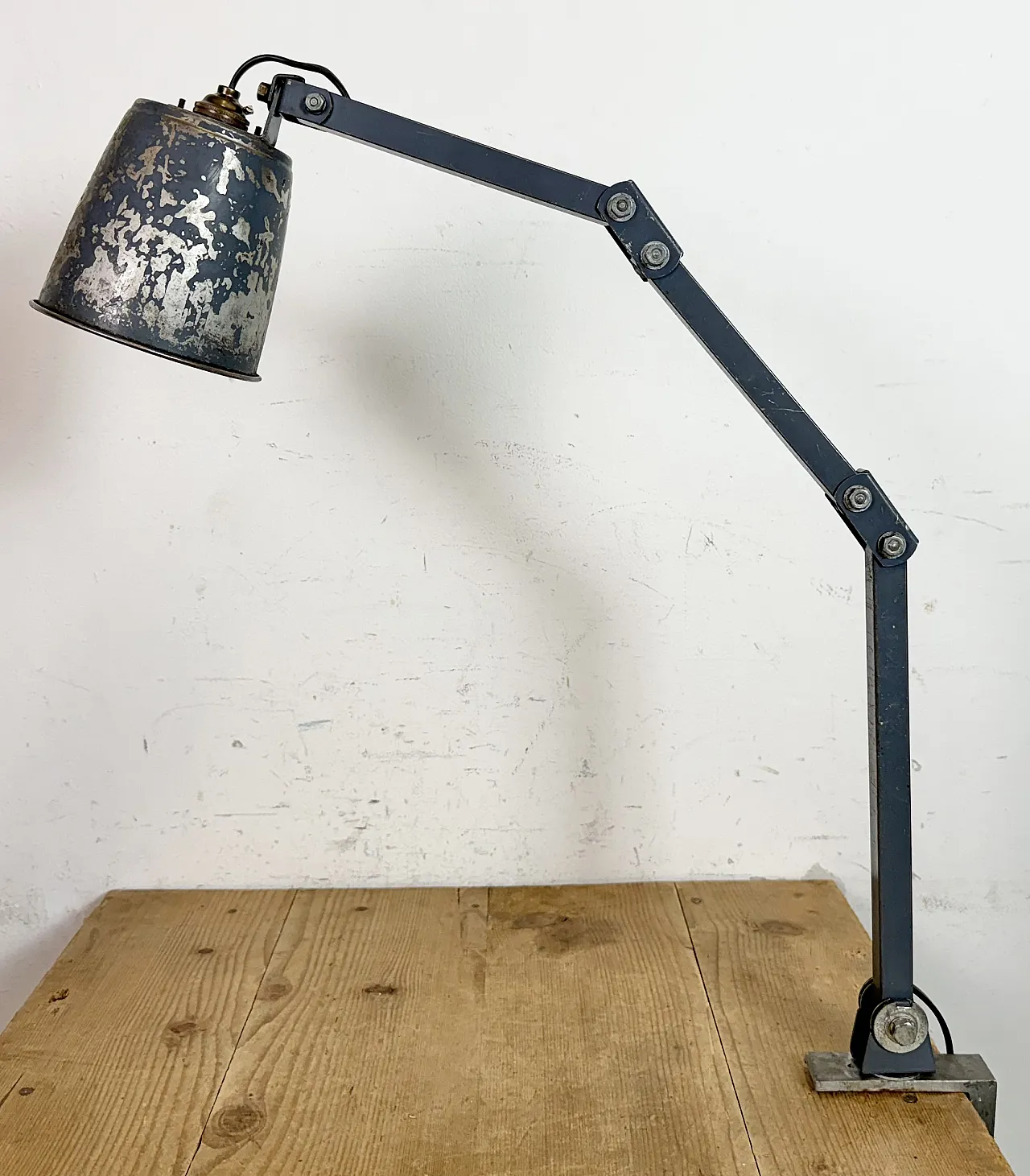 Industrial Grey Adjustable Table Lamp from Memlite, 1960s 3