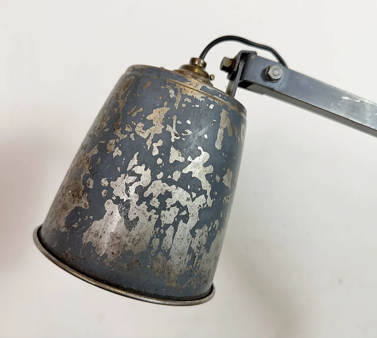 Industrial Grey Adjustable Table Lamp from Memlite, 1960s 4