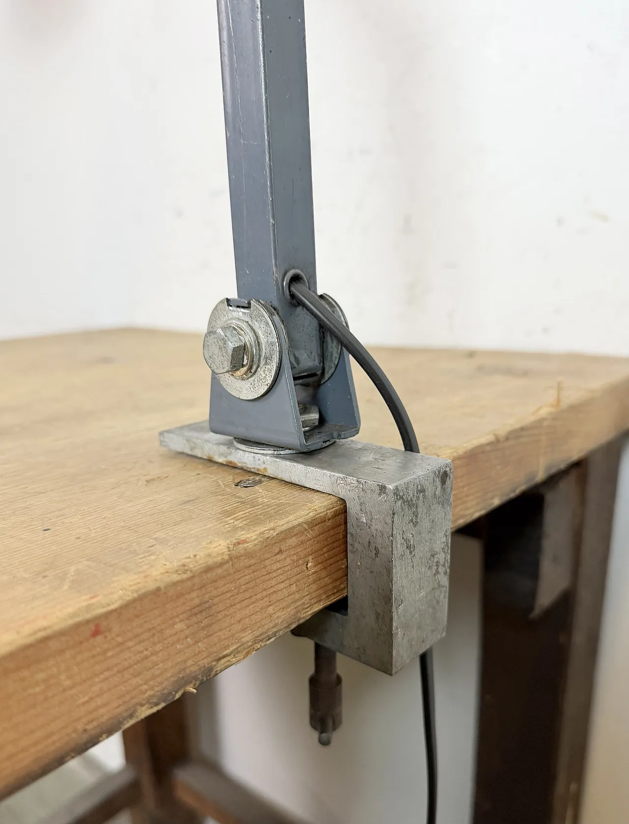 Industrial Grey Adjustable Table Lamp from Memlite, 1960s 5