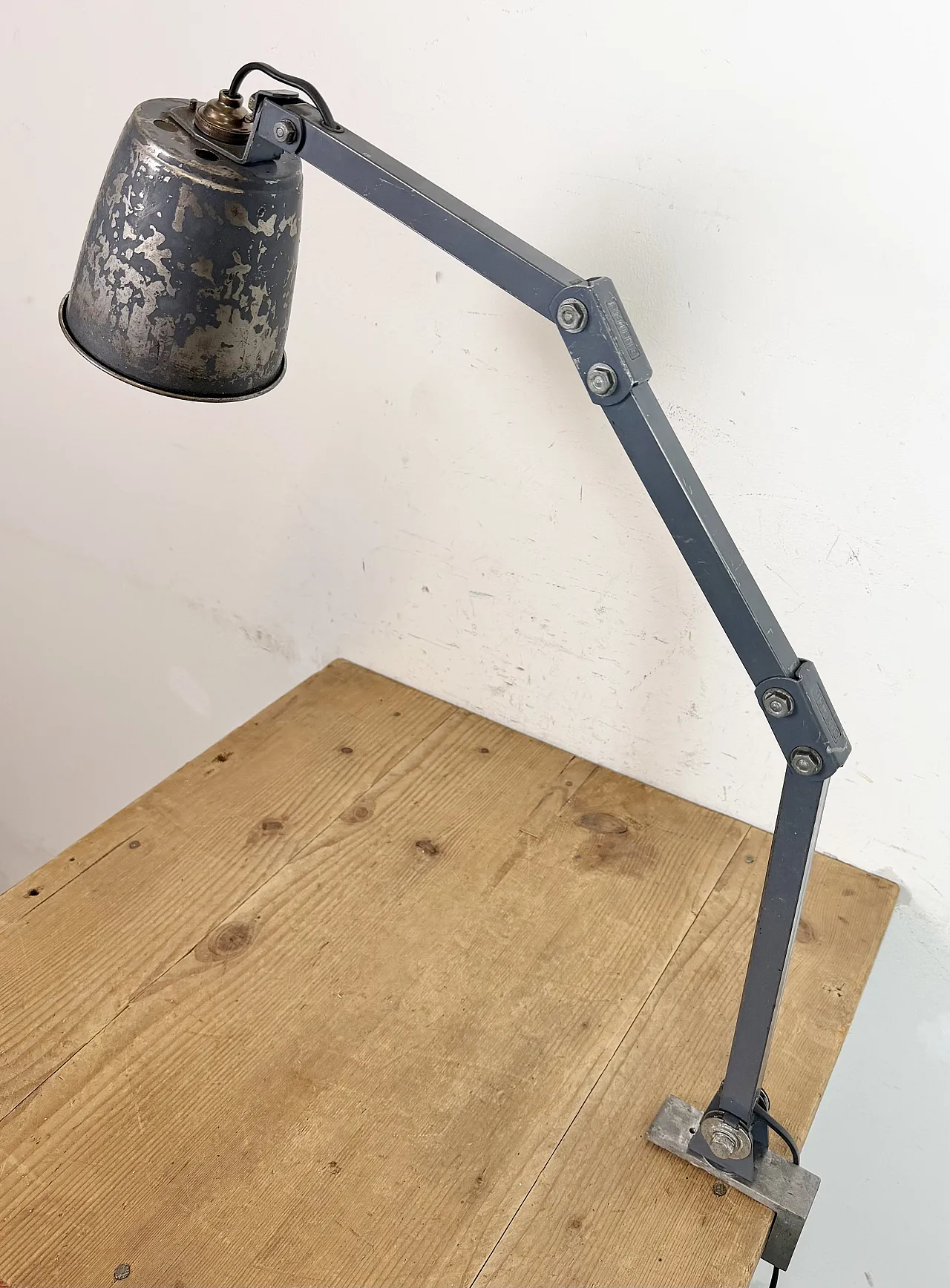 Industrial Grey Adjustable Table Lamp from Memlite, 1960s 6