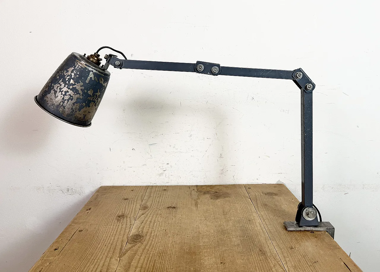 Industrial Grey Adjustable Table Lamp from Memlite, 1960s 10