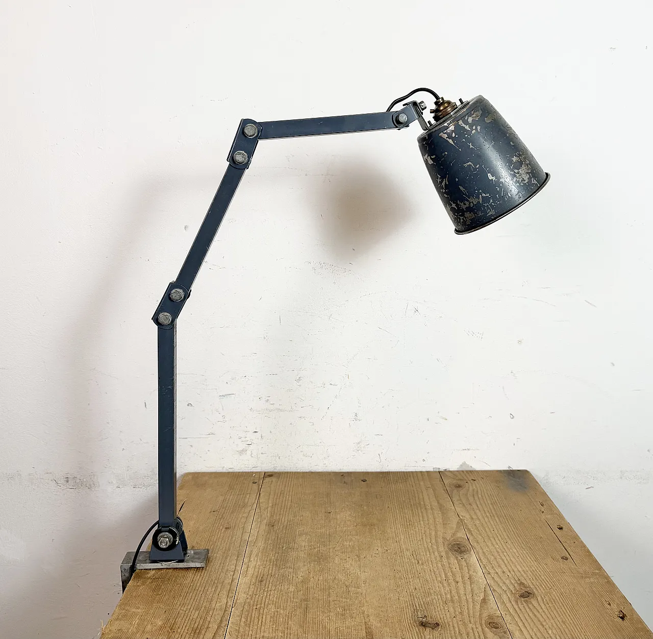 Industrial Grey Adjustable Table Lamp from Memlite, 1960s 11