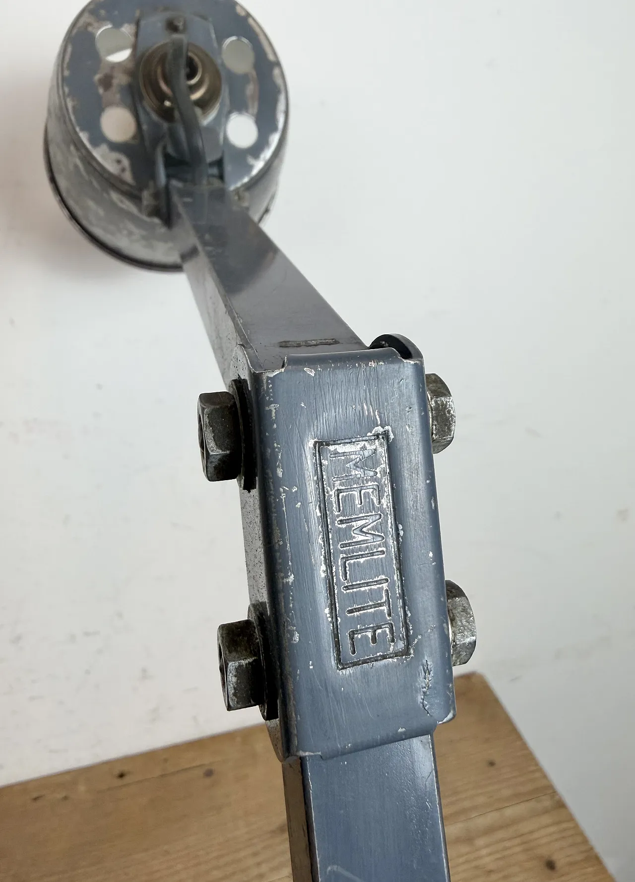 Industrial Grey Adjustable Table Lamp from Memlite, 1960s 14