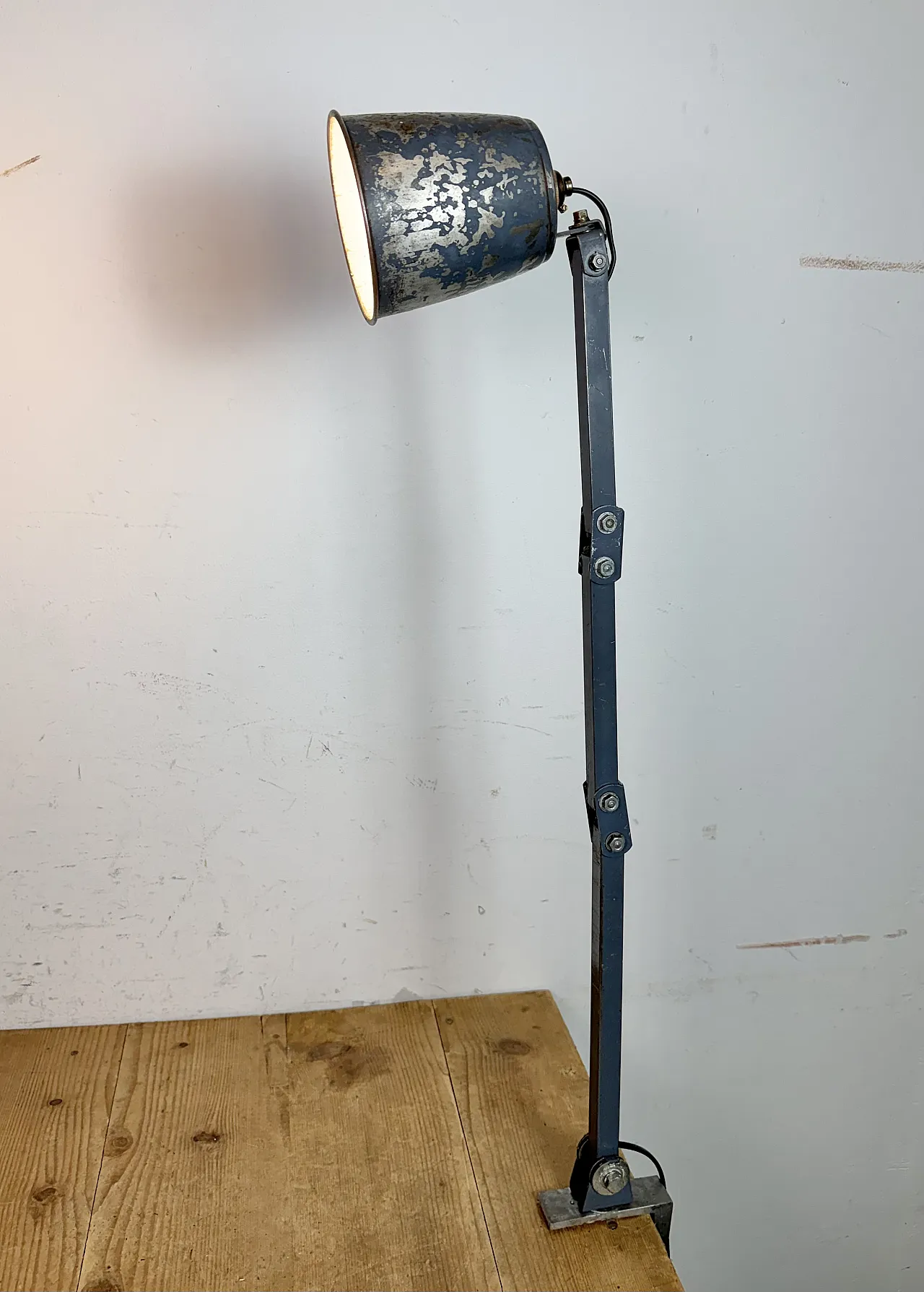 Industrial Grey Adjustable Table Lamp from Memlite, 1960s 18