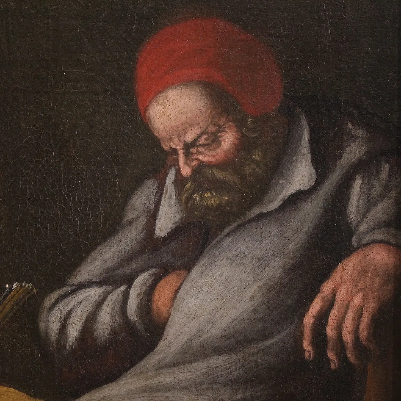 Italian painting Holy Family, 17th century 11