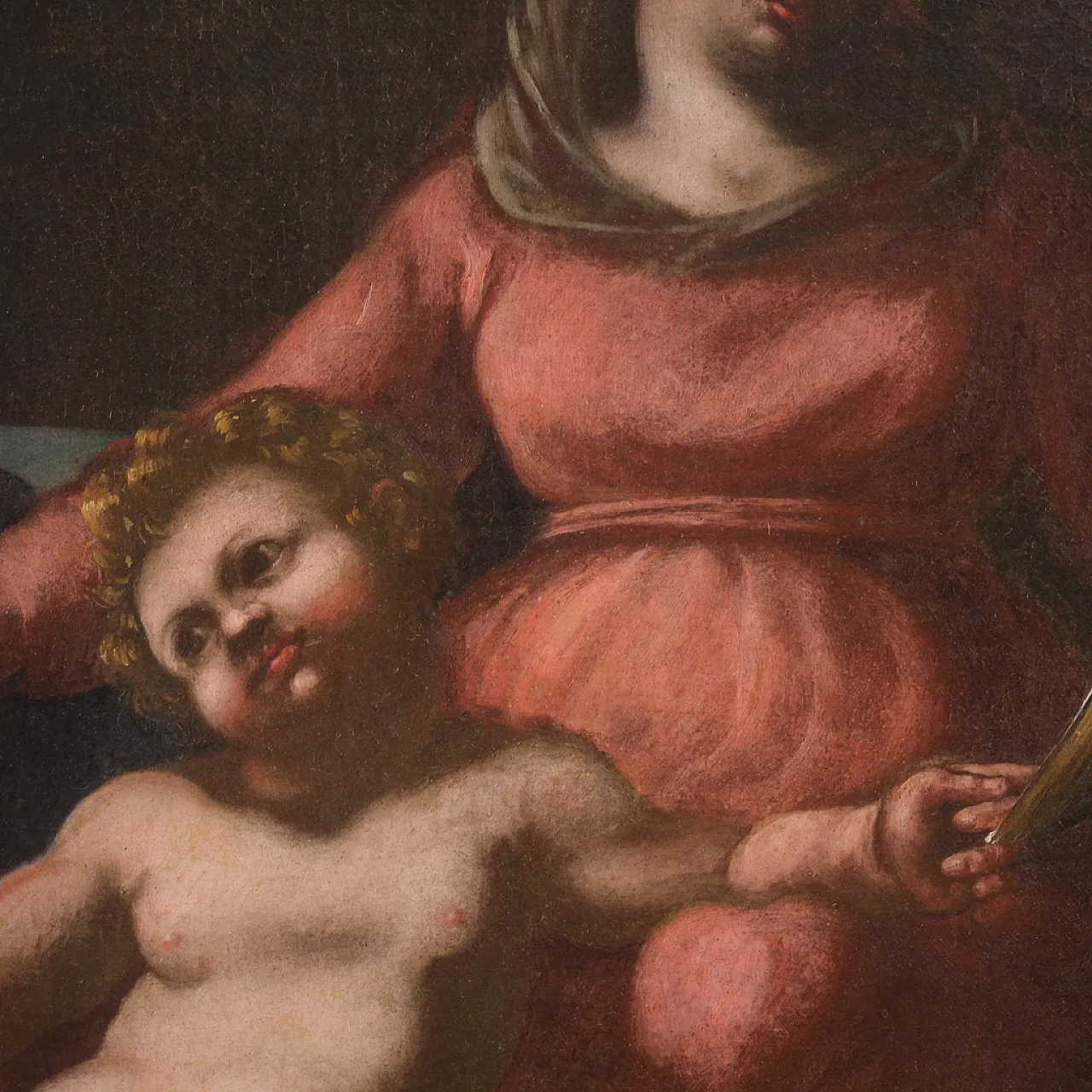 Italian painting Holy Family, 17th century 12