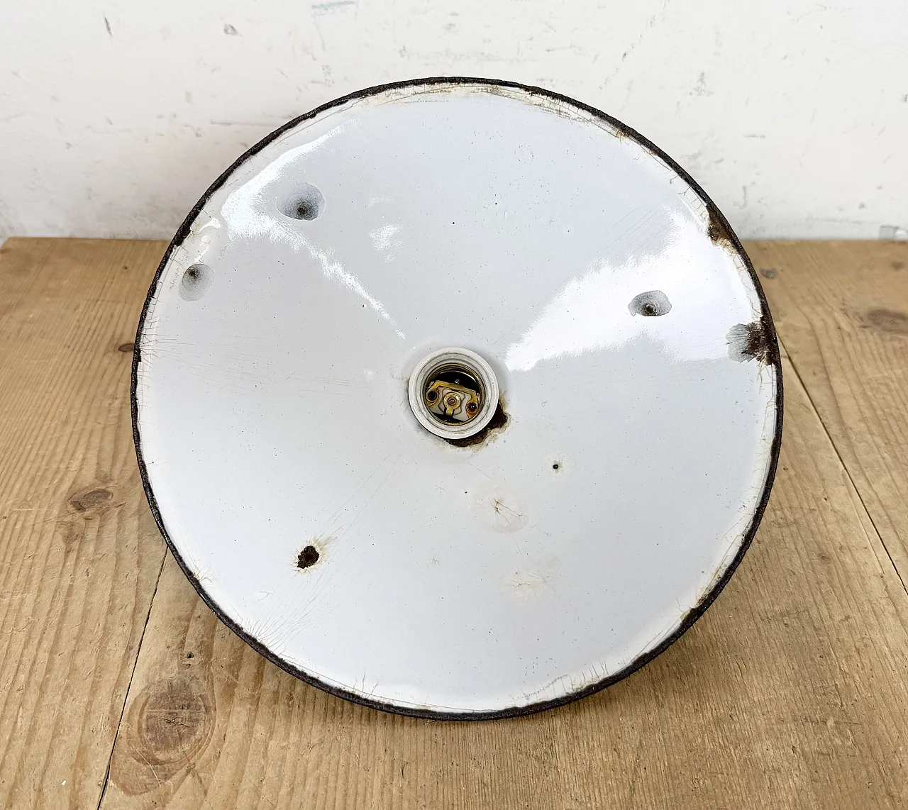 Industrial Black Enamel Light, 1930s 12