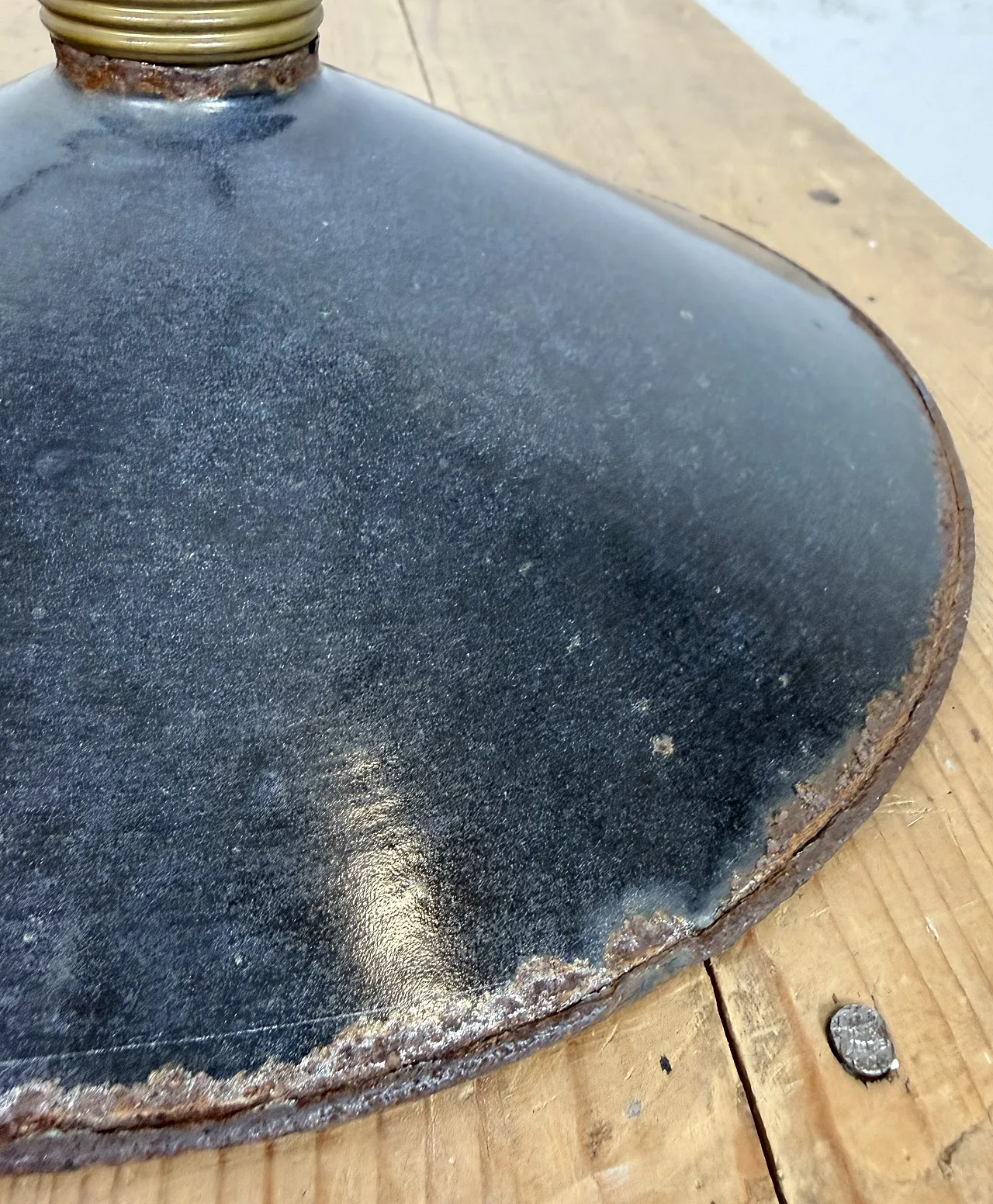 Industrial Black Enamel Light, 1930s 15