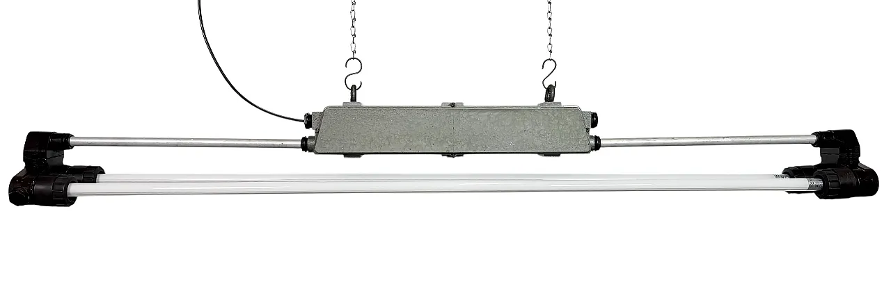 Industrial Grey Tube Light from Elektrosvit, 1970s 1