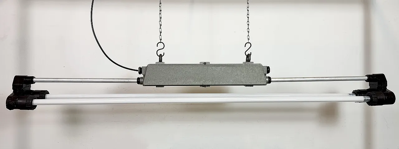 Industrial Grey Tube Light from Elektrosvit, 1970s 2