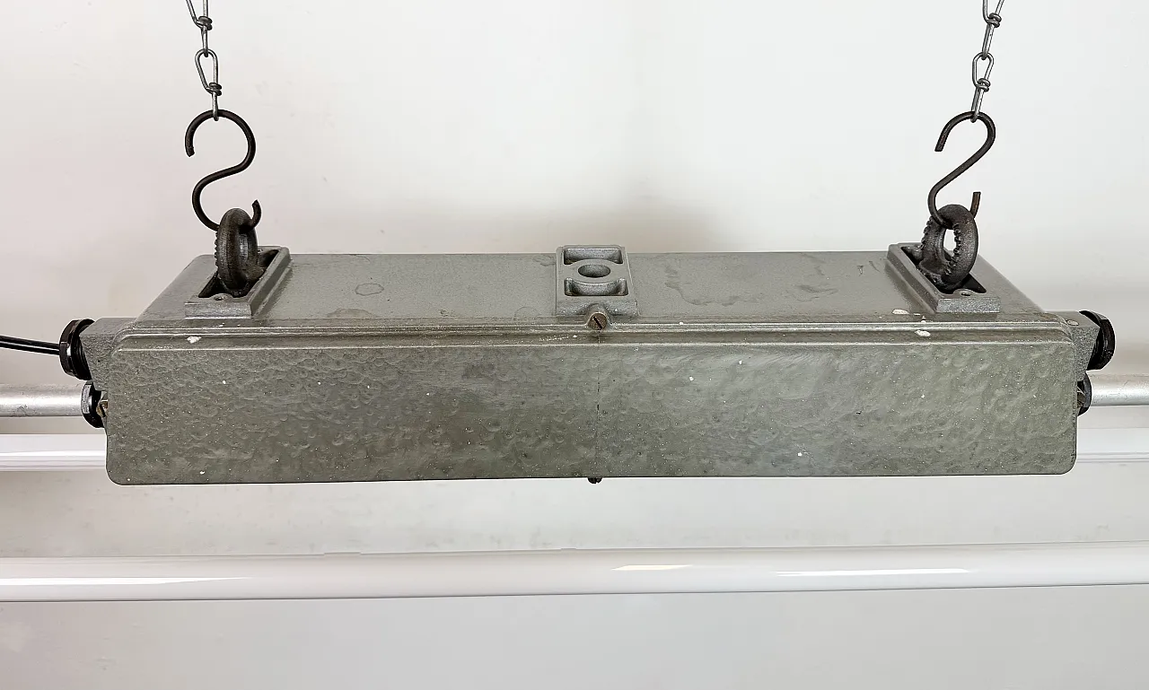 Industrial Grey Tube Light from Elektrosvit, 1970s 3