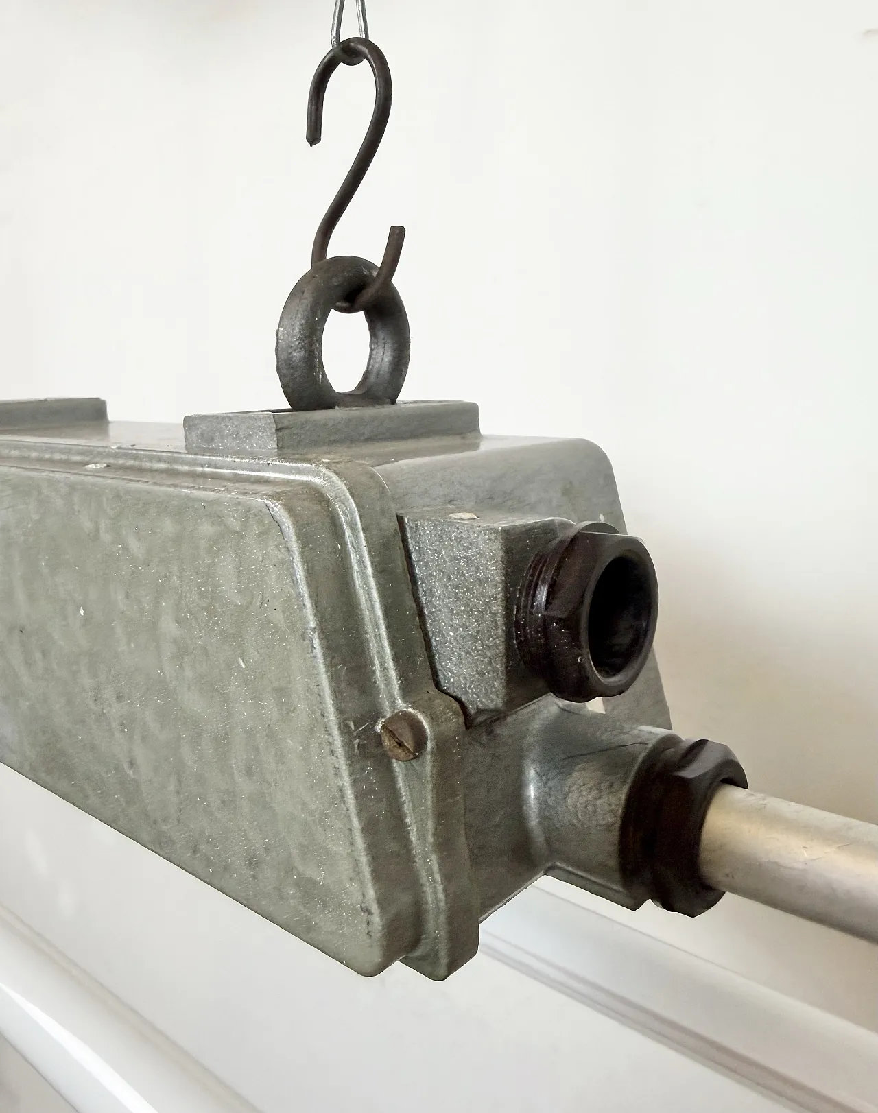 Industrial Grey Tube Light from Elektrosvit, 1970s 6