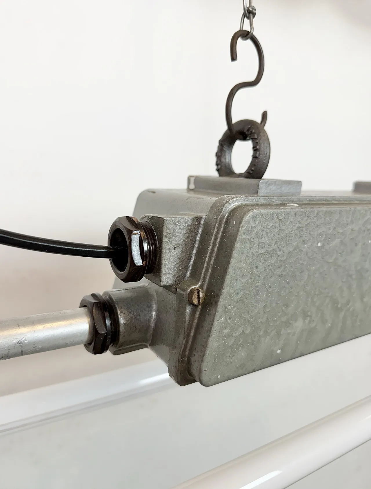 Industrial Grey Tube Light from Elektrosvit, 1970s 9