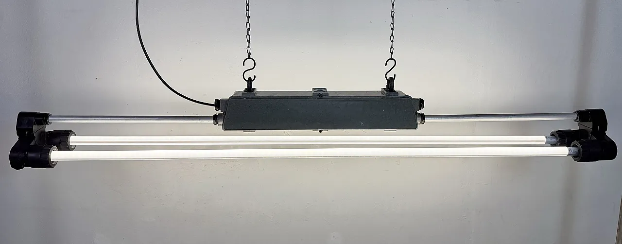 Industrial Grey Tube Light from Elektrosvit, 1970s 12