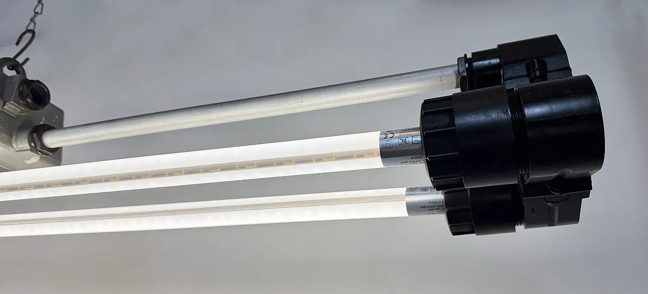 Industrial Grey Tube Light from Elektrosvit, 1970s 14