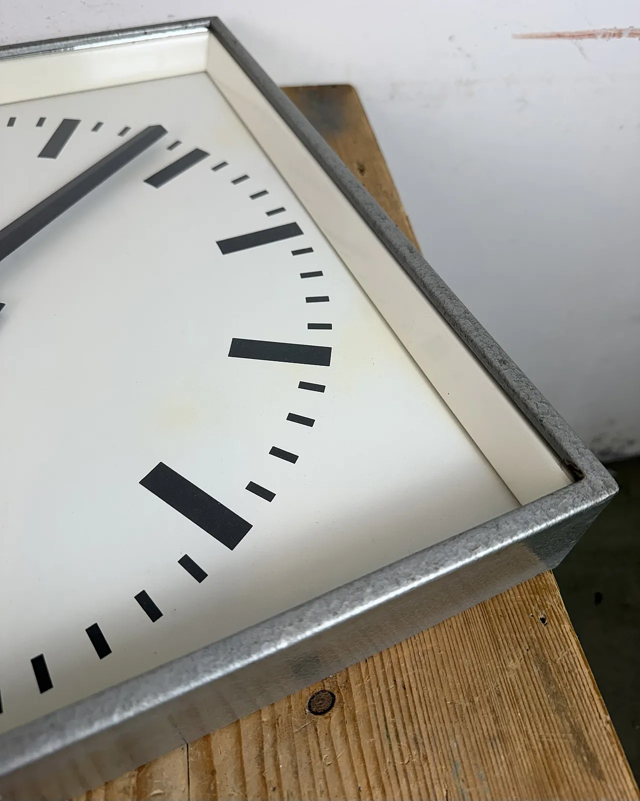 Large Grey Square Wall Clock from Pragotron, 1970s 15