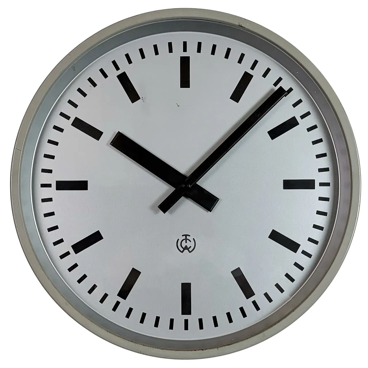 Grey Industrial Station Wall Clock from TCW , 1960 1