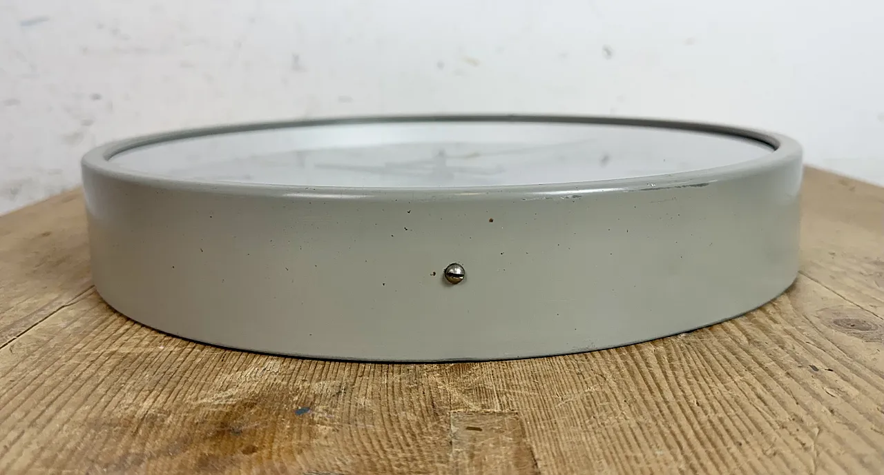 Grey Industrial Station Wall Clock from TCW , 1960 9