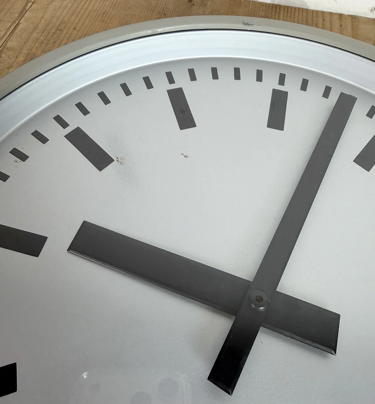 Grey Industrial Station Wall Clock from TCW , 1960 14