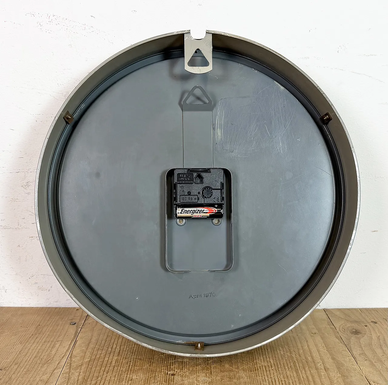 Grey Industrial Station Wall Clock from TCW , 1960 17