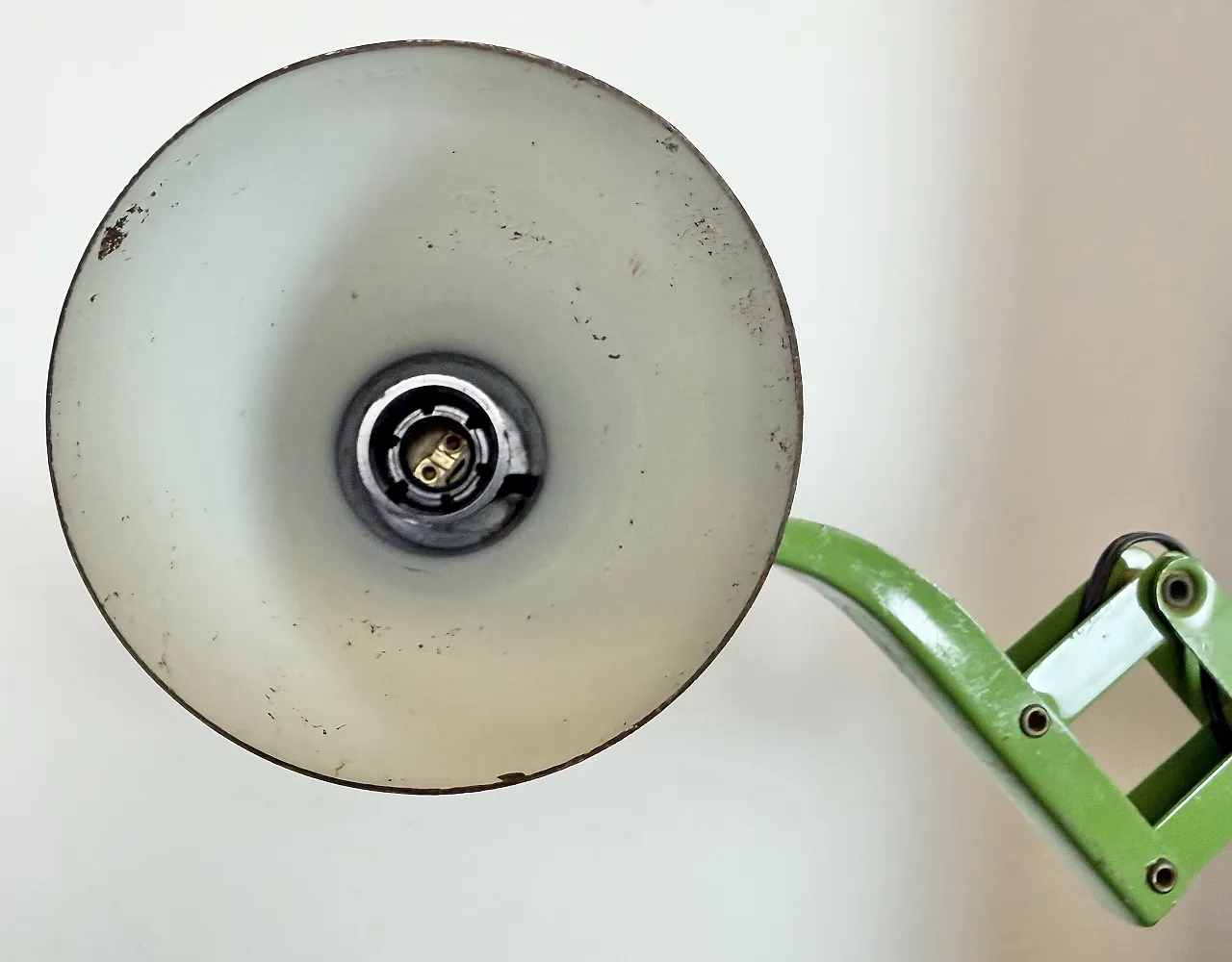 Green Industrial German Scissor Wall Lamp from Kaiser Leuchten, 1960s 10