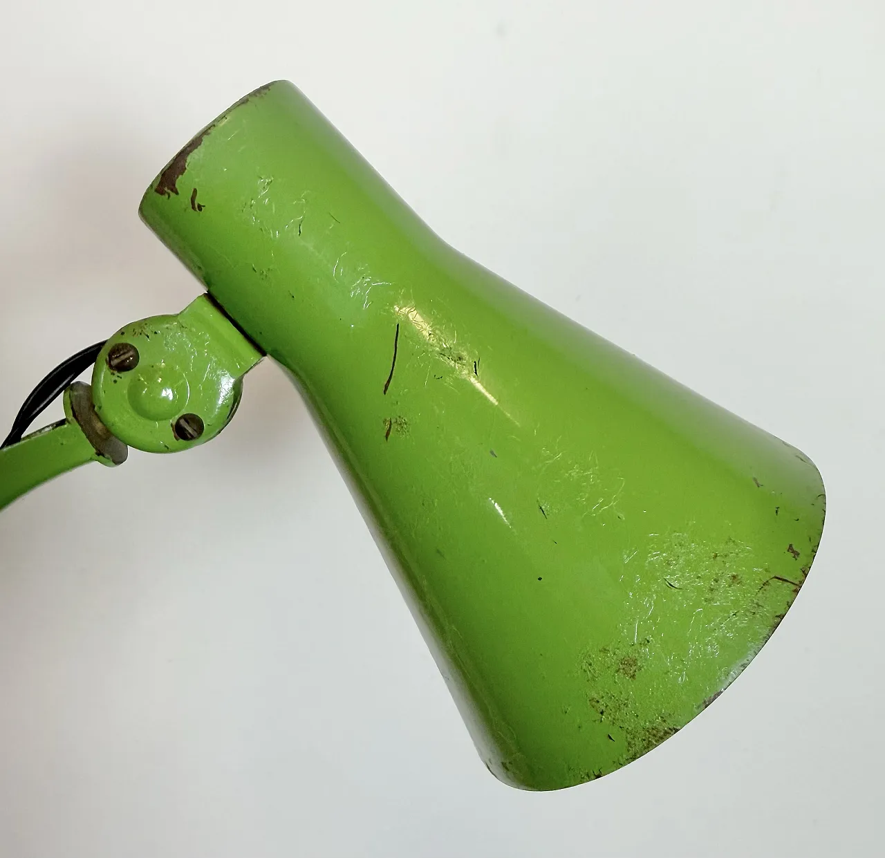 Green Industrial German Scissor Wall Lamp from Kaiser Leuchten, 1960s 14