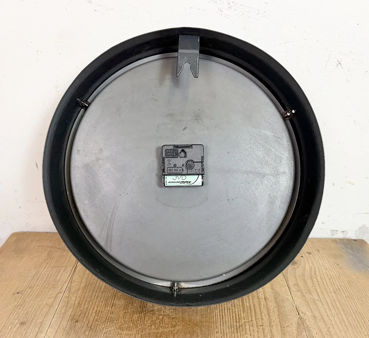 Dark Grey Industrial Factory Wall Clock from Pragotron, 1960s 15