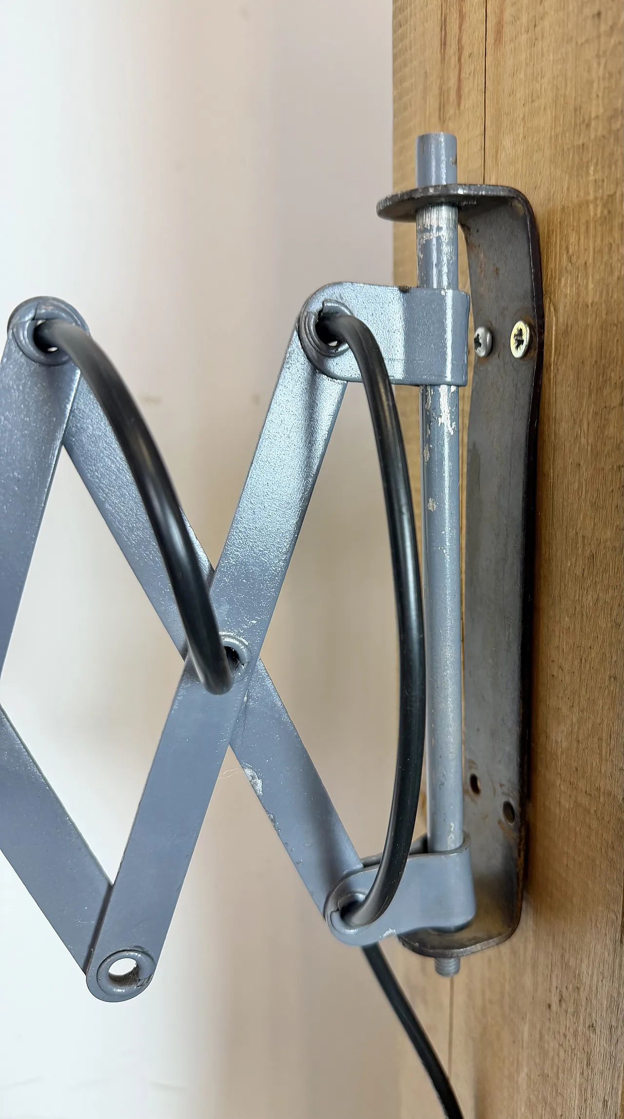 Black Industrial Soviet Scissor Wall Lamp, 1960s 4