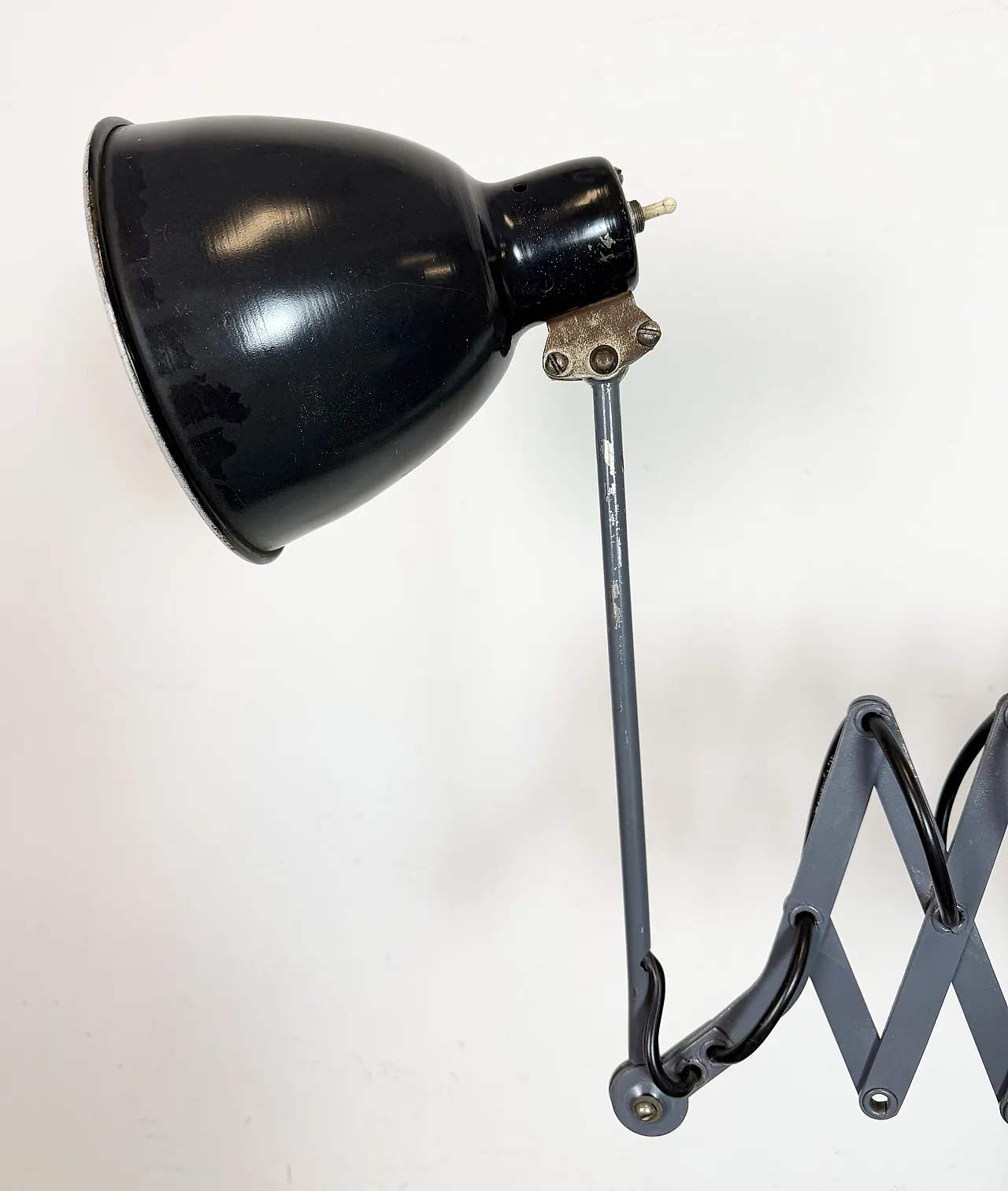 Black Industrial Soviet Scissor Wall Lamp, 1960s 5