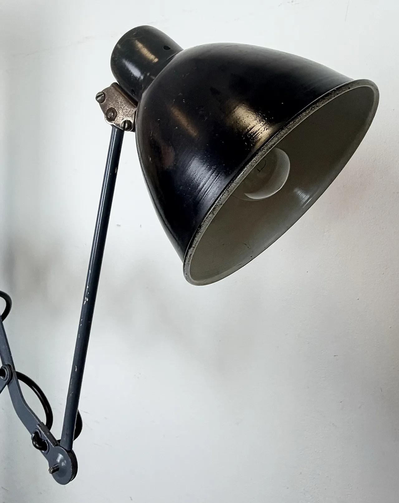 Black Industrial Soviet Scissor Wall Lamp, 1960s 16