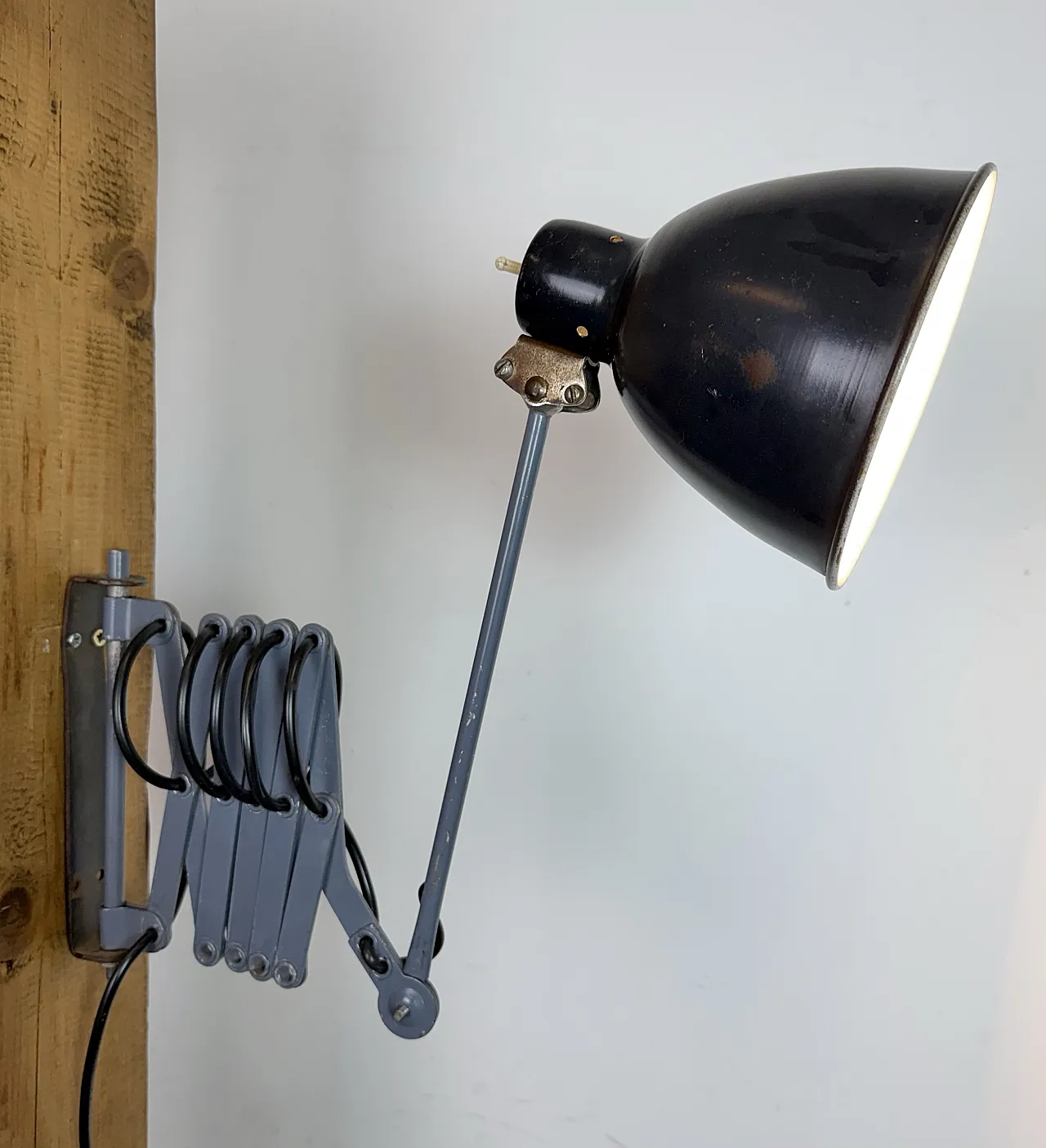 Black Industrial Soviet Scissor Wall Lamp, 1960s 19
