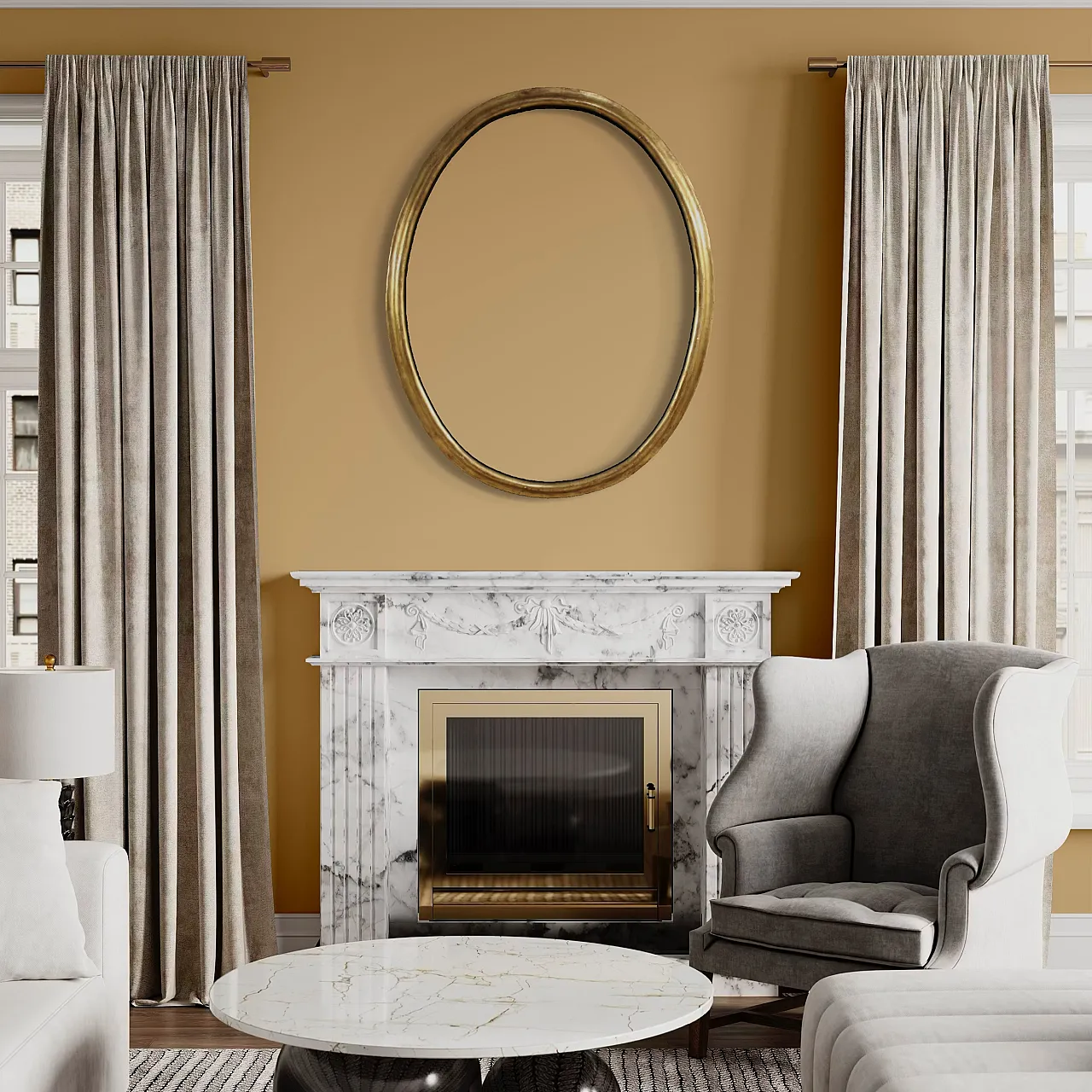 Italian oval golden frame, 19th century 7