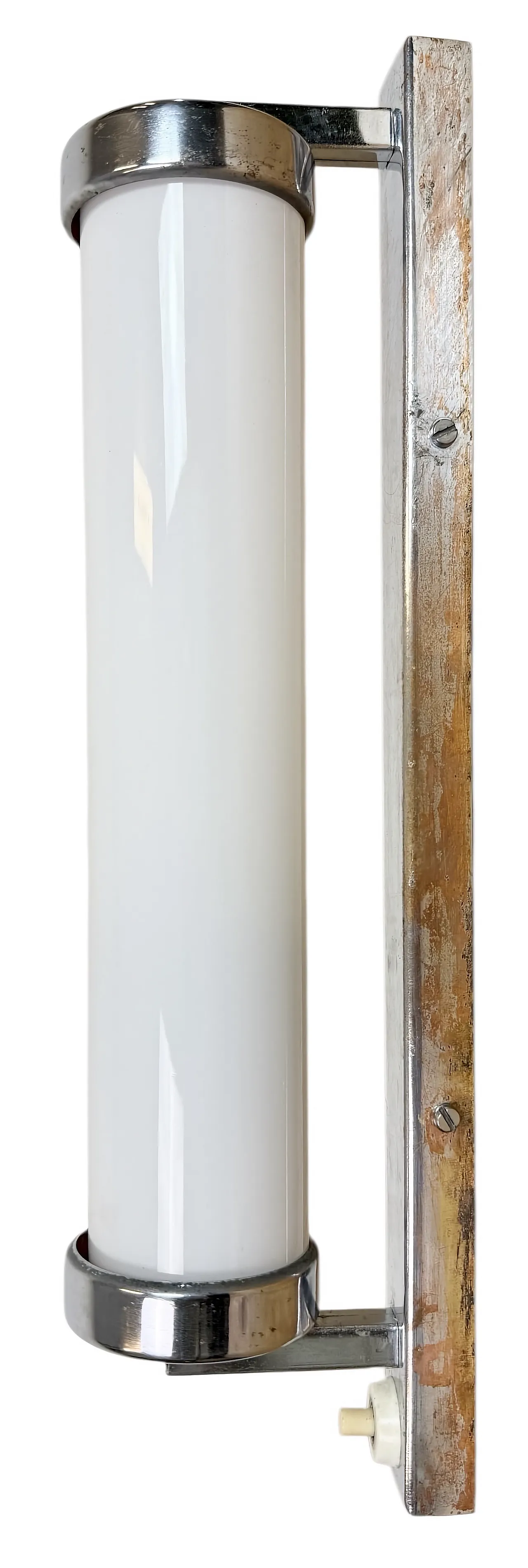 Vintage Art Deco Wall Light with Opal Glass, 1930s 1