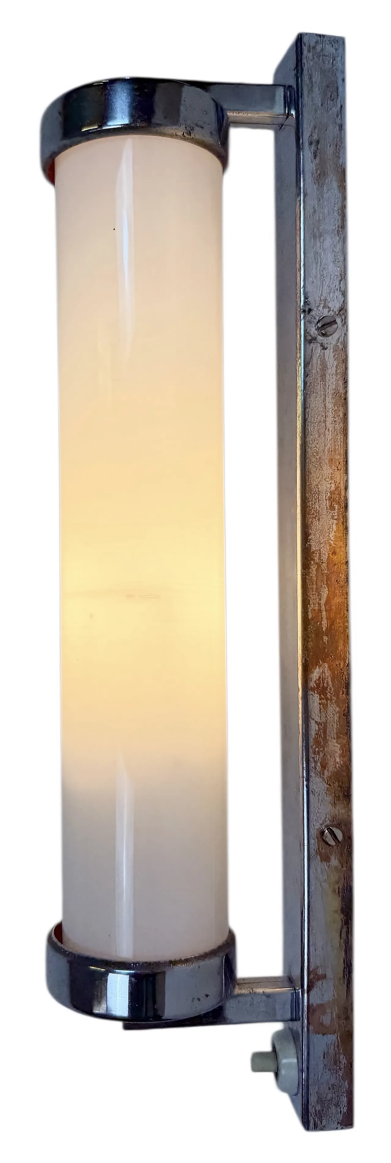 Vintage Art Deco Wall Light with Opal Glass, 1930s 2