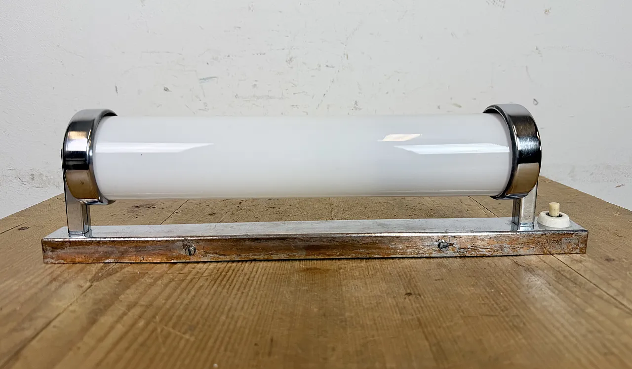 Vintage Art Deco Wall Light with Opal Glass, 1930s 7