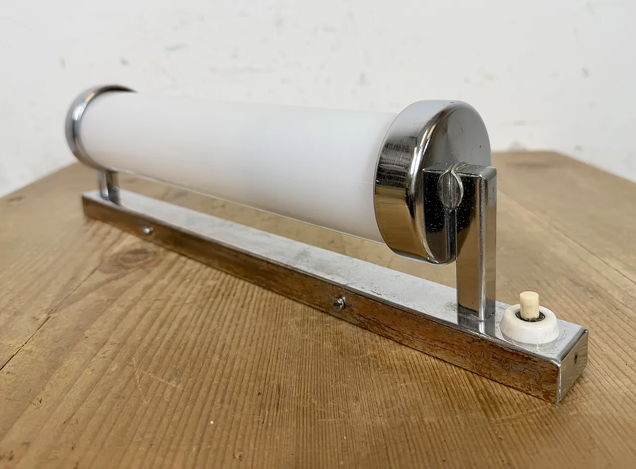 Vintage Art Deco Wall Light with Opal Glass, 1930s 8