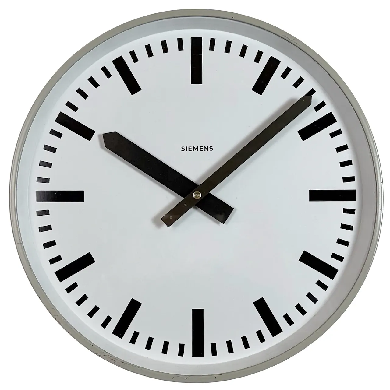 Grey Industrial Factory Wall Clock from Siemens, 1970s 1
