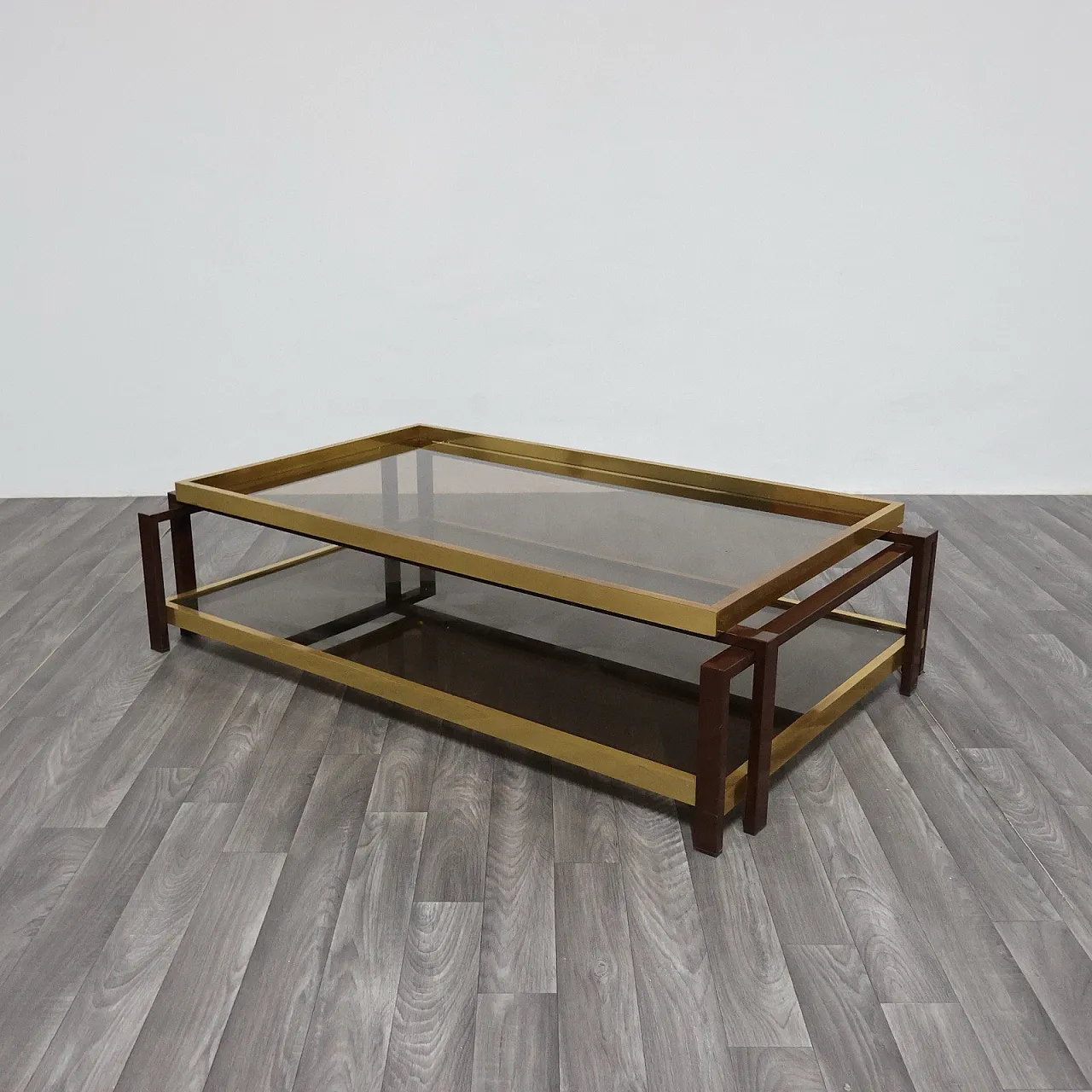 Hollywood Regency brass lounge table, 1970s 1