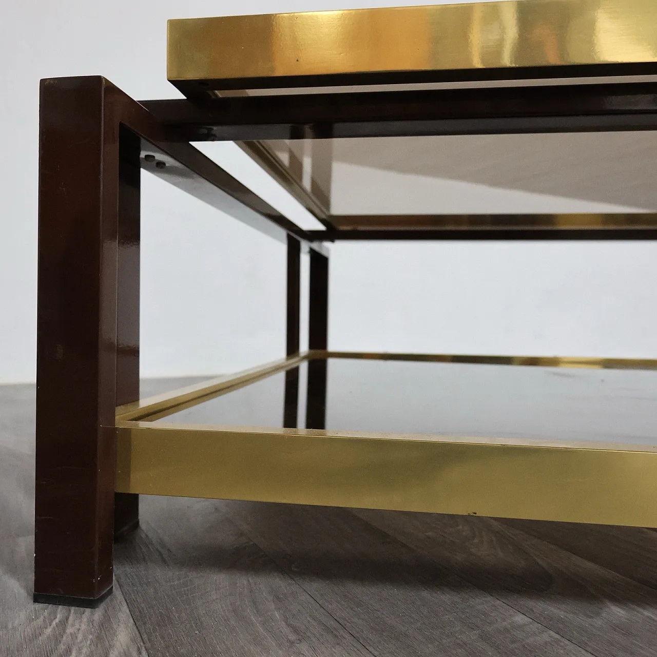 Hollywood Regency brass lounge table, 1970s 5