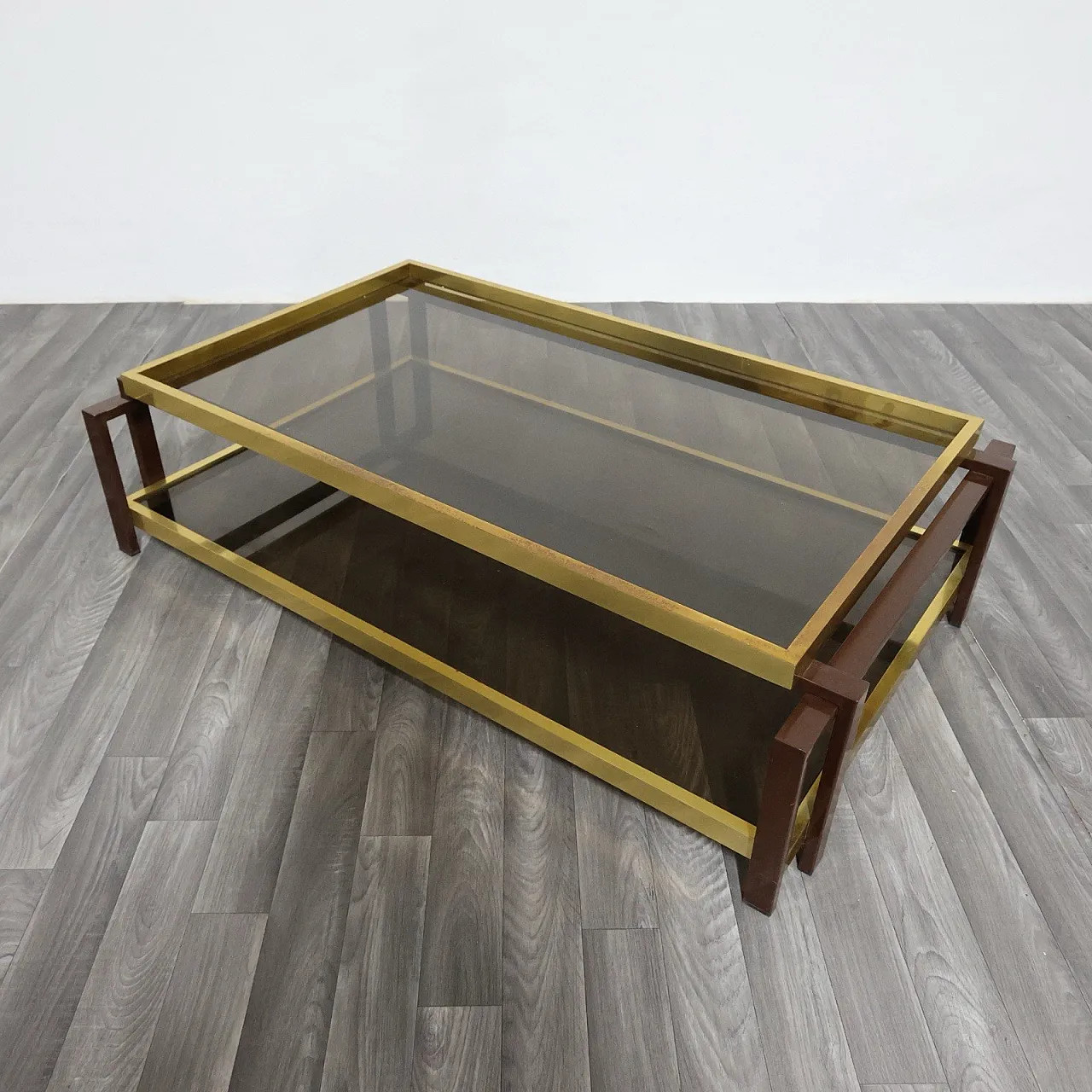 Hollywood Regency brass lounge table, 1970s 7