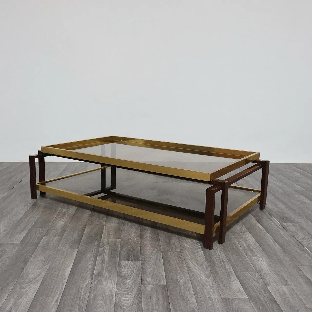 Hollywood Regency brass lounge table, 1970s 8