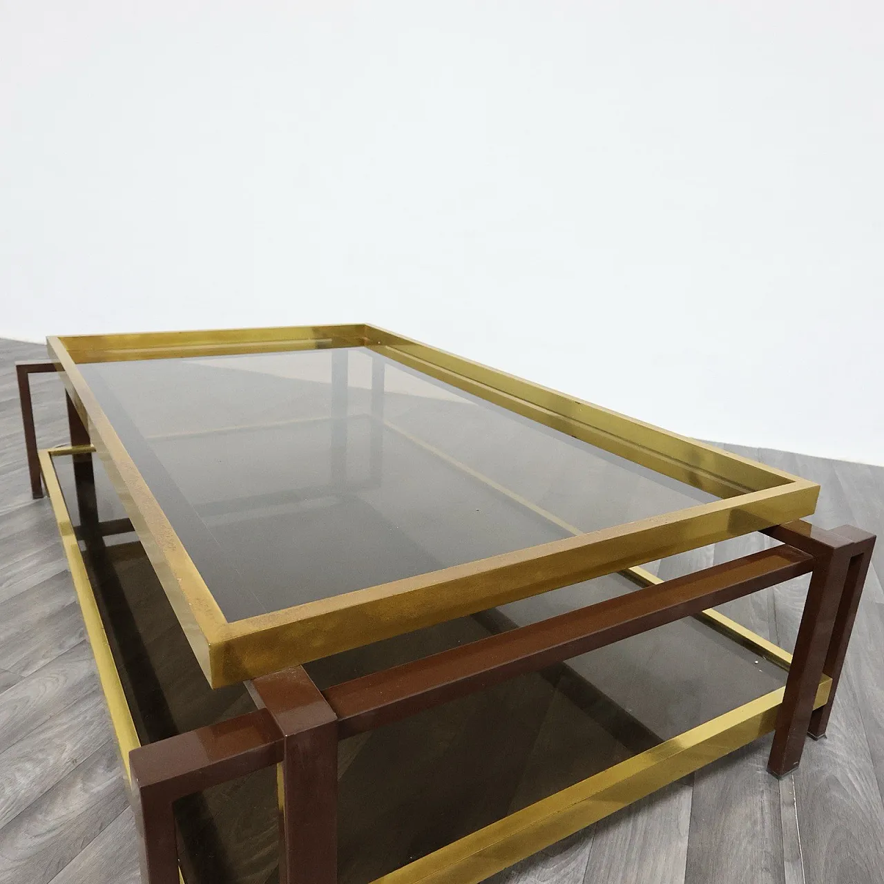 Hollywood Regency brass lounge table, 1970s 10