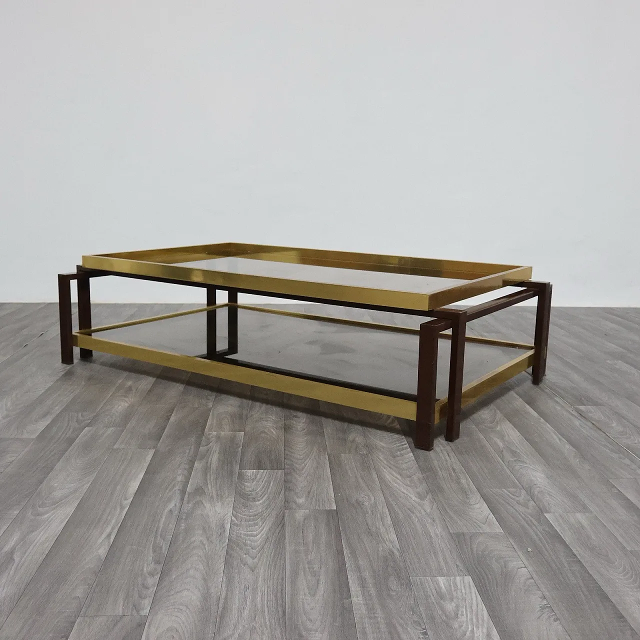 Hollywood Regency brass lounge table, 1970s 11