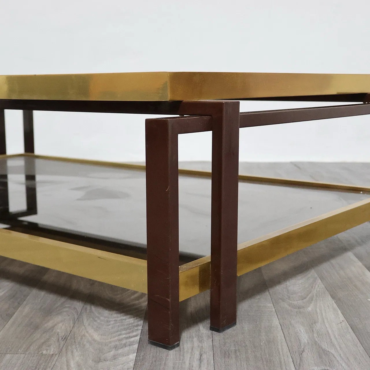 Hollywood Regency brass lounge table, 1970s 12